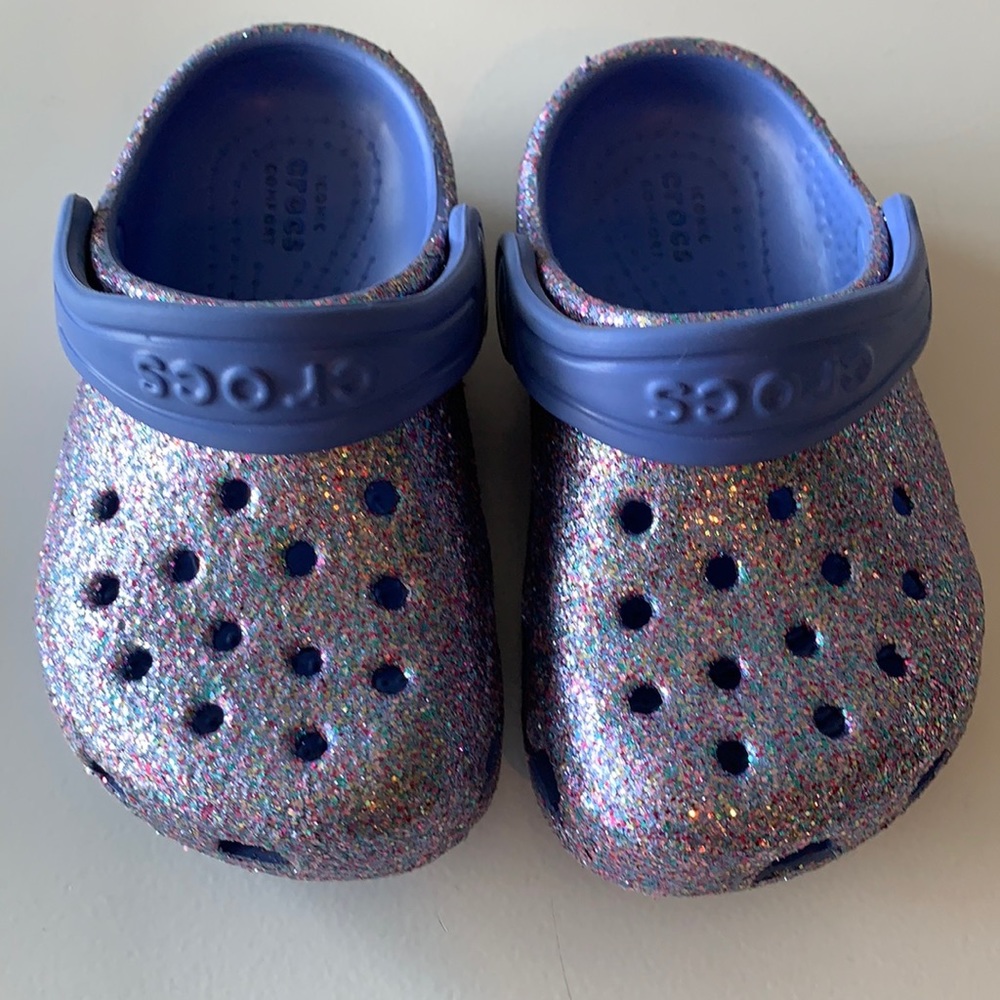 Purple sparkle Crocs
